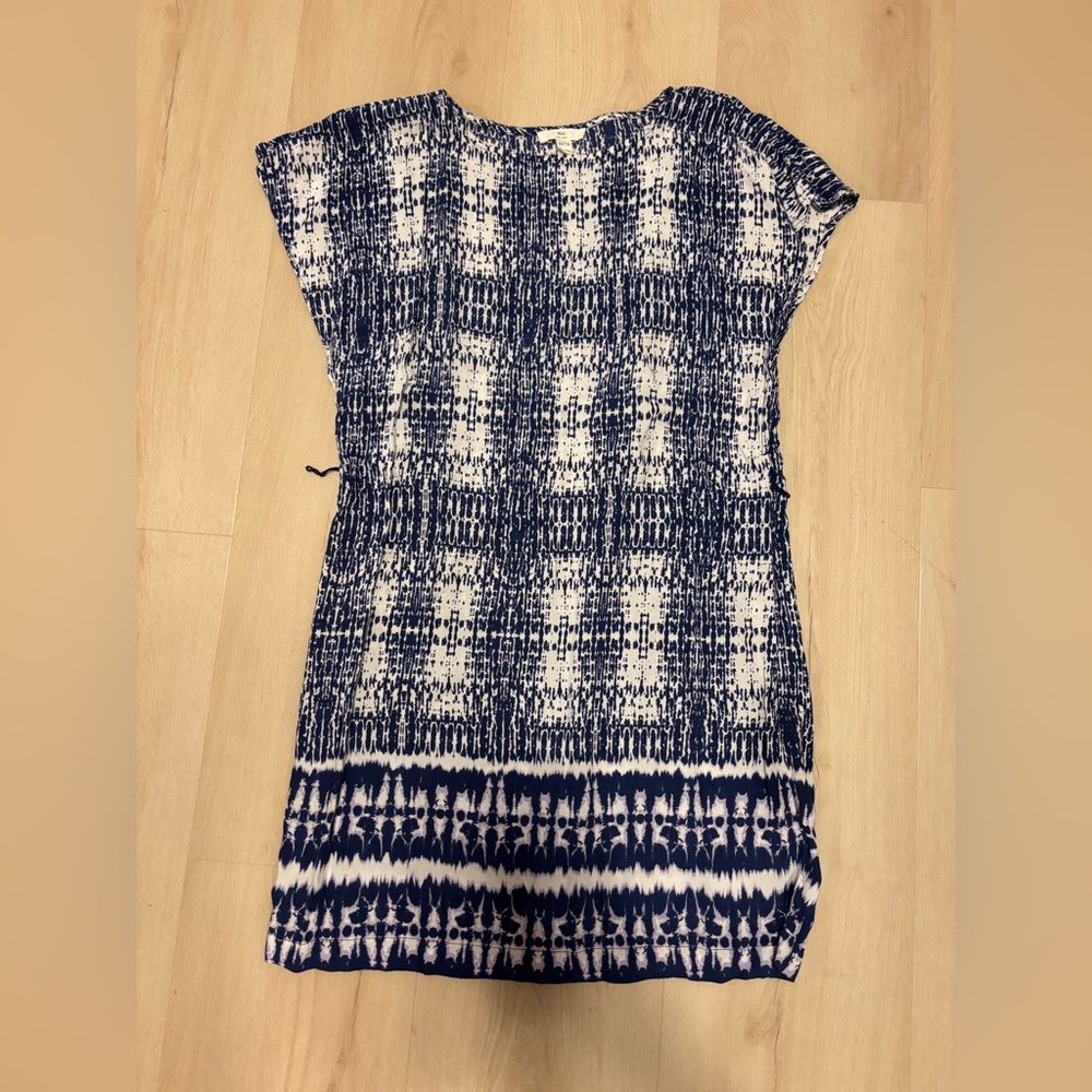 Navy and White Patterned Women's Dress